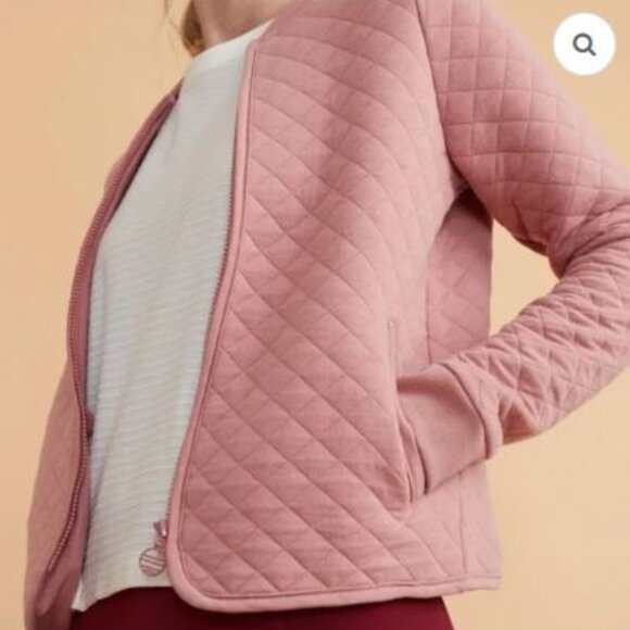 Marine Layer Pink Quilted Bomber Jacket - Picture 1 of 7